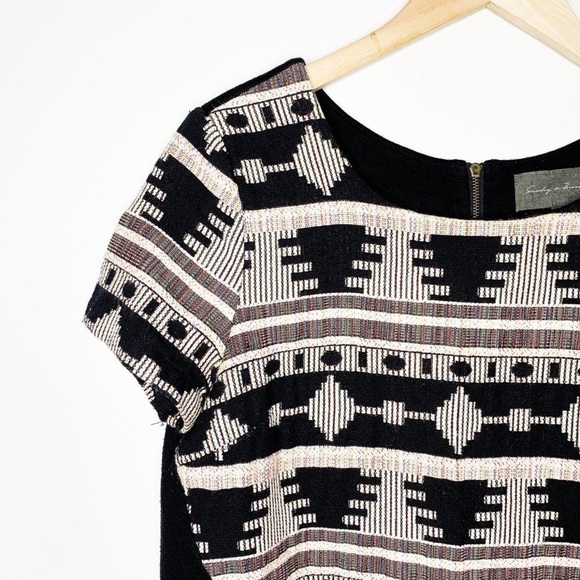 Euc Anthropologie Sunday In Brooklyn Ellery Geo Aztec Short Sleeve Blouse Size S - Picture 5 of 8